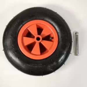 Image of Replacement 13" x 3" Pneumatic Garden Wheelbarrow Wheel With Axle
