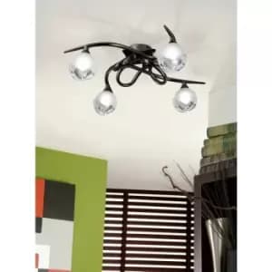 Image of Fragma ceiling lamp 4 bulbs G9, Black chrome