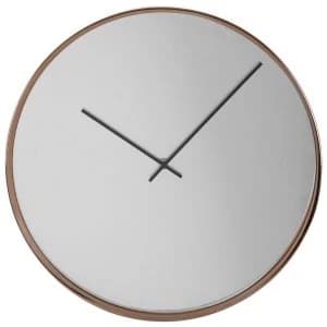 Image of Premier Housewares Interiors by Premier Arthur Wall Clock with Mirror Face - Rose Gold