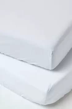 Image of Cotton Cot Bed Fitted Sheets 200 Thread Count, 2 Pack