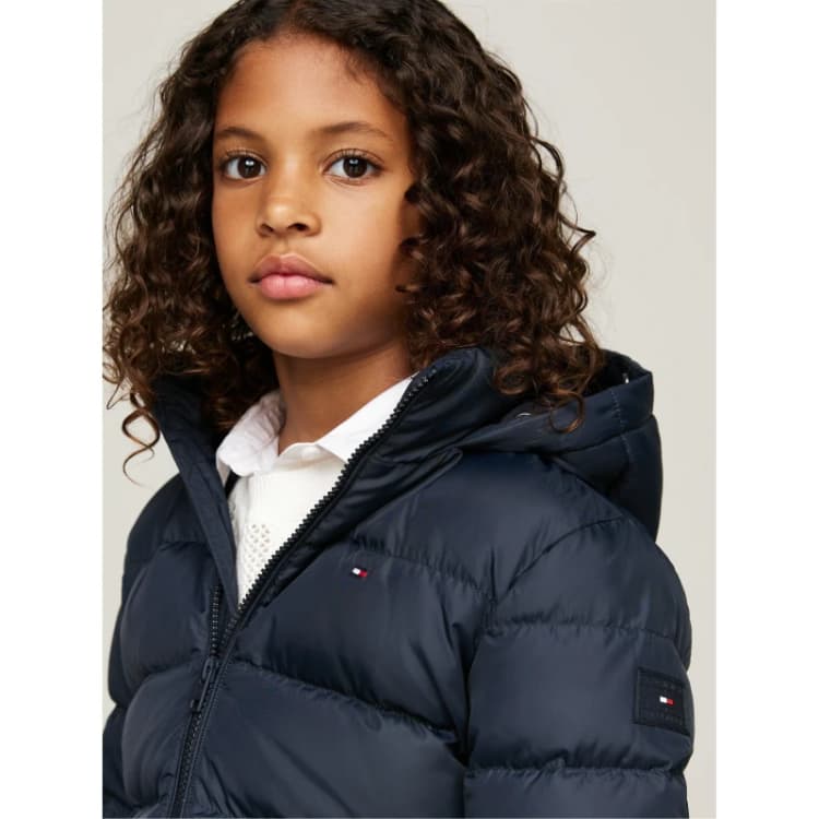 Image of Tommy Hilfiger Essential Down Fur Hood Jacket Puffer Jackets - Heavyweight 4Y Blue 61373518135