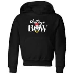 Image of Disney Minnie Mouse Vintage Bow Kids Hoodie - Black - 9-10 Years