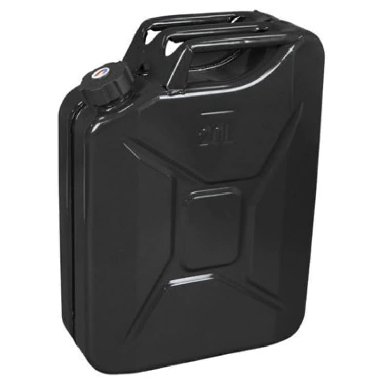 Image of Sealey Screw Cap Metal Jerry Can JC20SCB Colour: Black