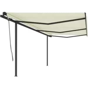 Image of Vidaxl - Manual Retractable Awning with Posts 6x3 m Cream Cream