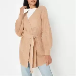 Image of Missguided Oversized Belted Cardigan - Neutral