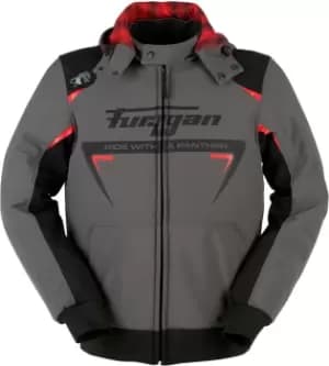 Image of Furygan Sektor Roadster Motorcycle Textile Jacket, black-grey-red, Size 2XL, black-grey-red, Size 2XL