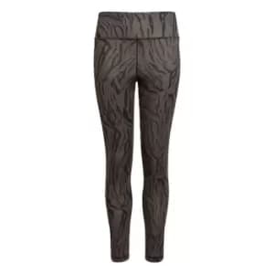 Image of adidas Optime AEROREADY Sport Icon Animal Print 7/8 Leggi - Grey Six / Black / White