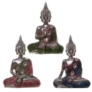 Image of Metallic Lotus Thai Buddha Figurine (1 Random Supplied)