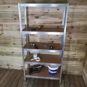Image of Garage Shelving 90cm Wide & 180cm High Heavy Duty 5 Tier Multipurpose Metal Racking Unit / Warehouse Shelving Storage