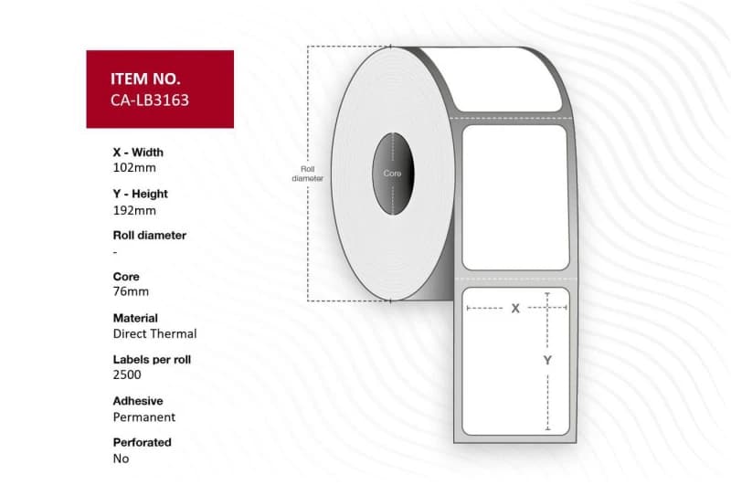 Image of Capture CA-LB3163 printer label