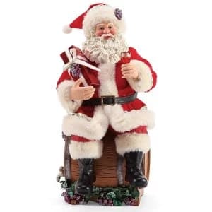 Image of Barrel Tasting Santa Figurine