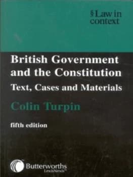 Image of British Government and the Constitution by Colin Turpin Book
