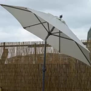 Image of 2m Lightweight Cream Aluminium Garden Parasol with Crank Handle & Tilt Mechanism