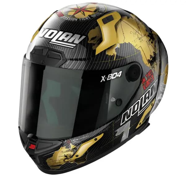 Image of Nolan X-804 RS Ultra Carbon Checa Gold 025 Replica Full Face Helmet Size M