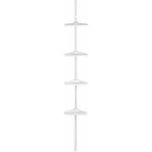 Image of Premier Housewares - 4 Tier Spring Mount White Corner Shelf Unit