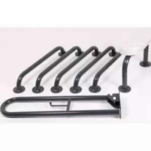 Image of NYMAS Rail Only Doc M Toilet Pack, Steel, Exposed Fixings, Back Rest Rail, Dark