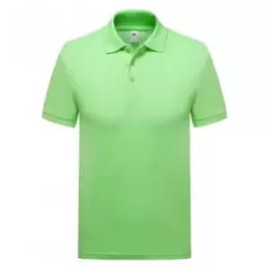 Image of Fruit of the Loom Mens Premium Cotton Pique Polo Shirt (L) (Neo Mint)