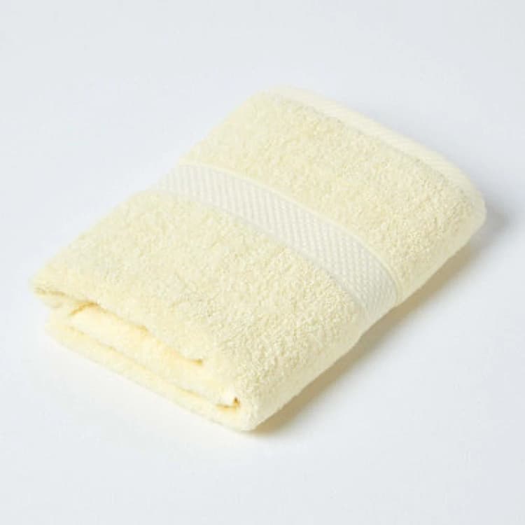 Image of Homescapes Turkish Cotton Guest Towel, Yellow