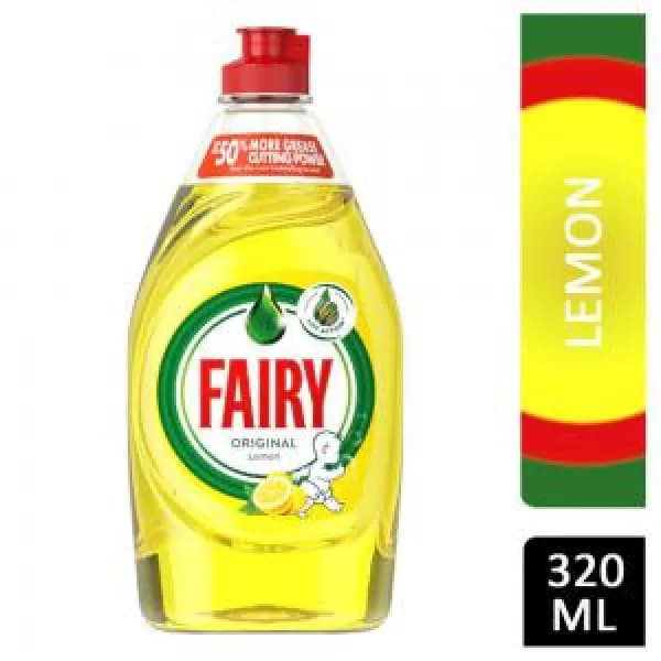 Image of Fairy Washing Up Liquid 320ml Lemon 160182