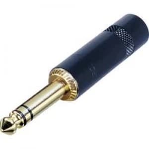 Image of 6.35mm audio jack Plug straight Number of pins 3 Stereo Black Rean AV NYS228BG