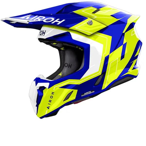 Image of Airoh Twist 3 Dizzy Blue Yellow Offroad Helmet Size M