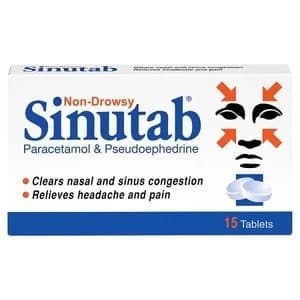Image of Sinutab Non-Drowsy Cold and Flu Tablets 15s