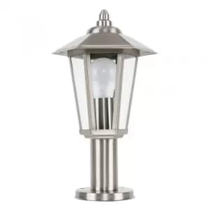Image of Mottram IP44 Outdoor Post Top Lantern in Brushed Chrome