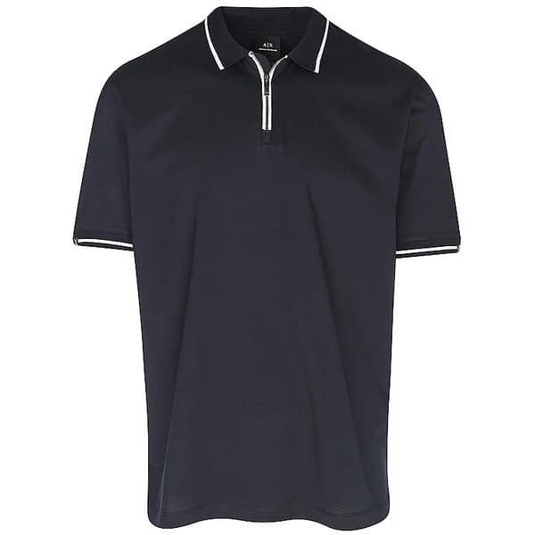 Image of Armani Exchange Zip Polo Shirt Navy XXL