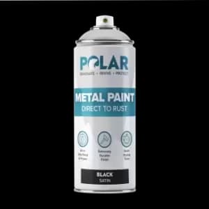 Image of Polar Specialist Coatings Polar Direct to Metal Satin Black Spray Paint 400ml