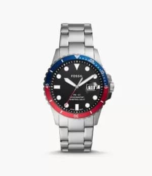 Image of Fossil Men FB-01 Three-Hand Date Stainless Steel Watch