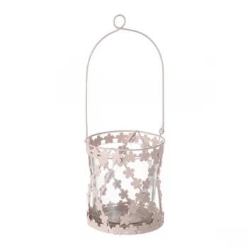 Image of Pink Metal Floral Trellis TLight Holder By Heaven Sends
