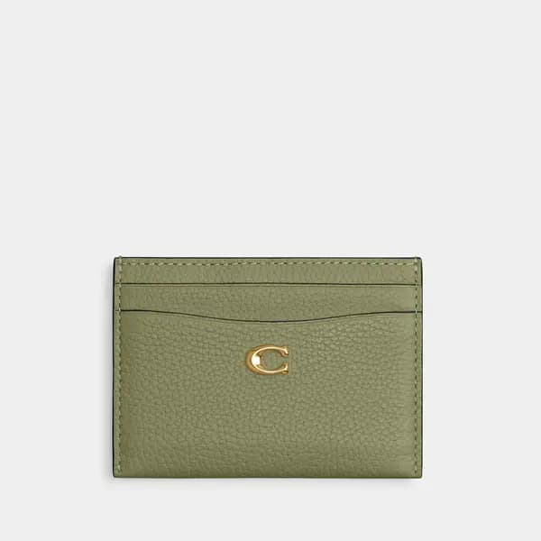 Image of Coach Polished Pebble Essential Leather Card Case