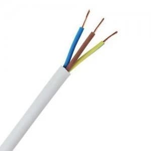 Image of Zexum 1mm 3 Core Heat Flex Cable White Round 3183TQ - 1 Meter