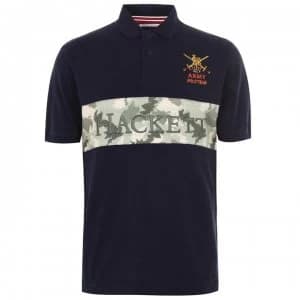 Image of Hackett Camo Polo Shirt - Navy/Green5CW