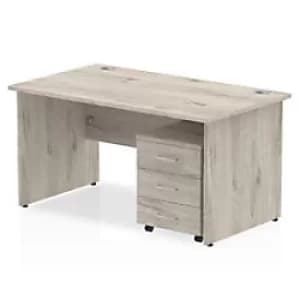 Image of Dynamic Computer Desk Evolve Plus IWSSP1453GRY Rectangular MFC 1600 mm x 1600 mm x 730 mm WALNUT