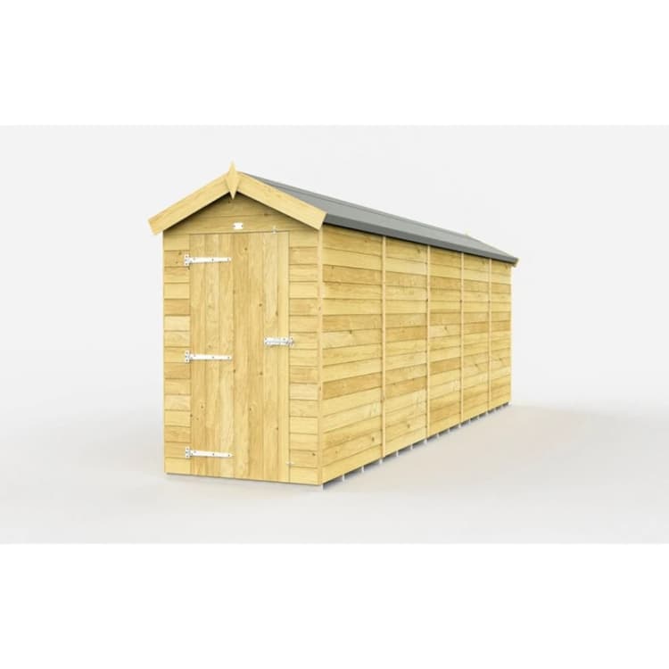 Image of Buttercup Farm 4 x 19 Feet Apex Shed - Single Door W/O Window - L560 x W118 x H217cm in Brown Brown Unisex