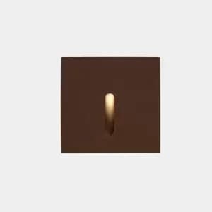 Image of Bat Outdoor LED Recessed Wall Light Square Brown IP65 2.2W 2700K