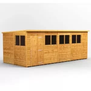 Image of Power Sheds - 18x8 Power Pent Garden Shed - Brown