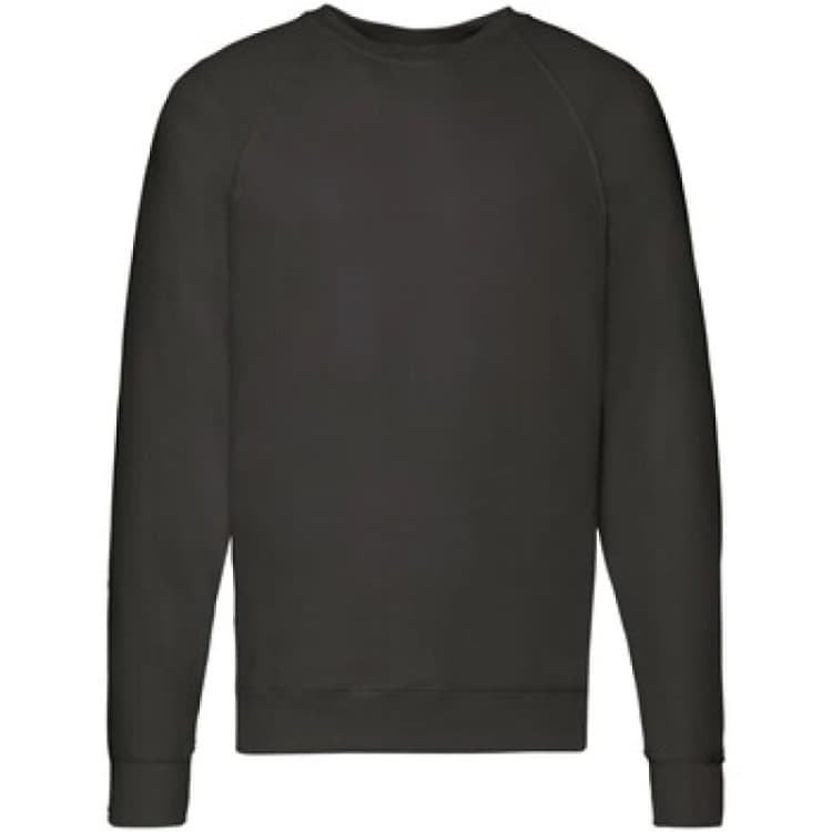 Image of Fruit Of The Loom Fruit of the Loom Men Lightweight Raglan Sweatshirt in Black Size: large Black L Male 5063652792735