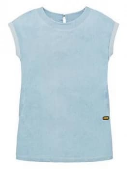 Image of Barbour International Girls Axel Chambray Dress - Blue