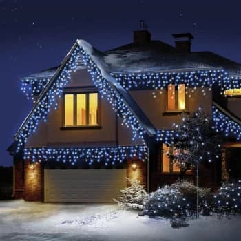 Image of Premier Decorations 720 LED Timer Icicle Lights - White