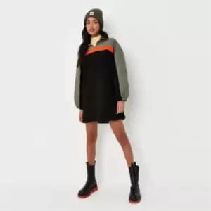 Image of Missguided Curve Borg Half Zip Sweater - Black