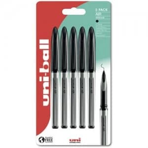 Image of Uni-Ball Air Medium UBA-188L BK Plastic Free Packaging PK5