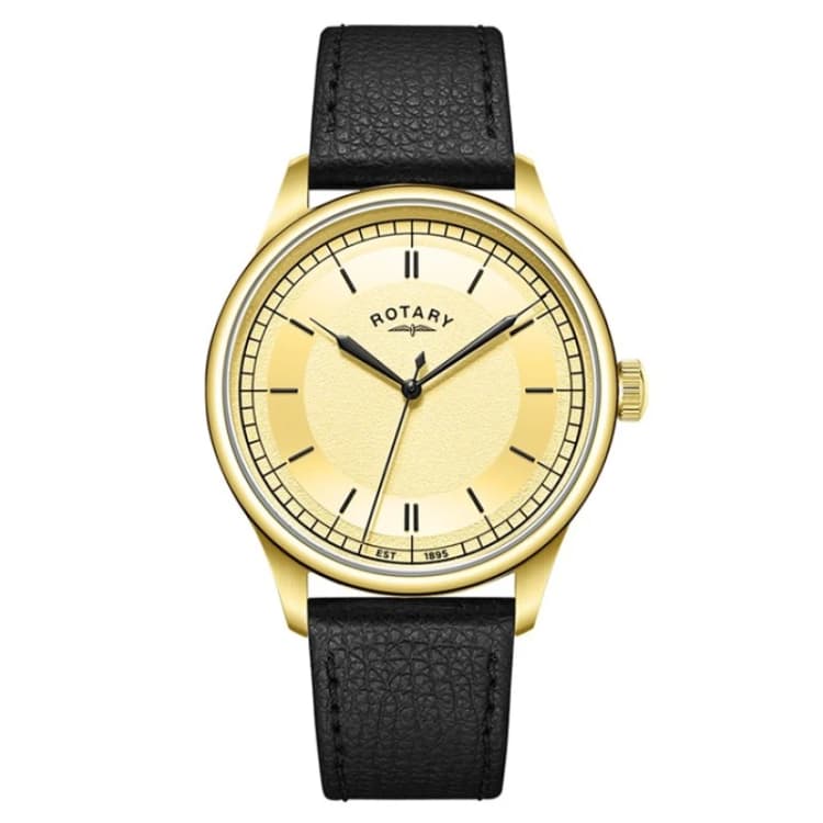 Image of Rotary GS05983/03 Heritage Black Leather Strap Watch - W13270