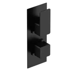 Image of Nuie Twin Thermostatic Valve With Diverter - Matt Black