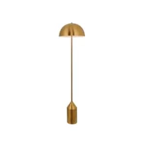 Image of Endon Lighting Nova - Floor Lamp Antique Brass Plate & Gloss White 1 Light IP20 - E27