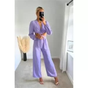 Image of I Saw It First Lilac Ring Detail Cut Out Jumpsuit - Purple