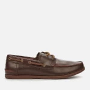 Image of Clarks Mens Pickwell Sail Leather Boat Shoes - British Tan - UK 11