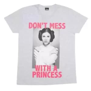 Image of Star Wars Womens/Ladies Princess Leia Boyfriend T-Shirt (4XL) (Grey Heather)