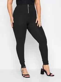 Image of Yours Zip Waist Legging, Black, Size 16, Women